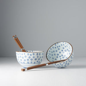 White Sushi Bowl Set with Blue Snowflake Pattern · €30 · CURATED BY EYEDS