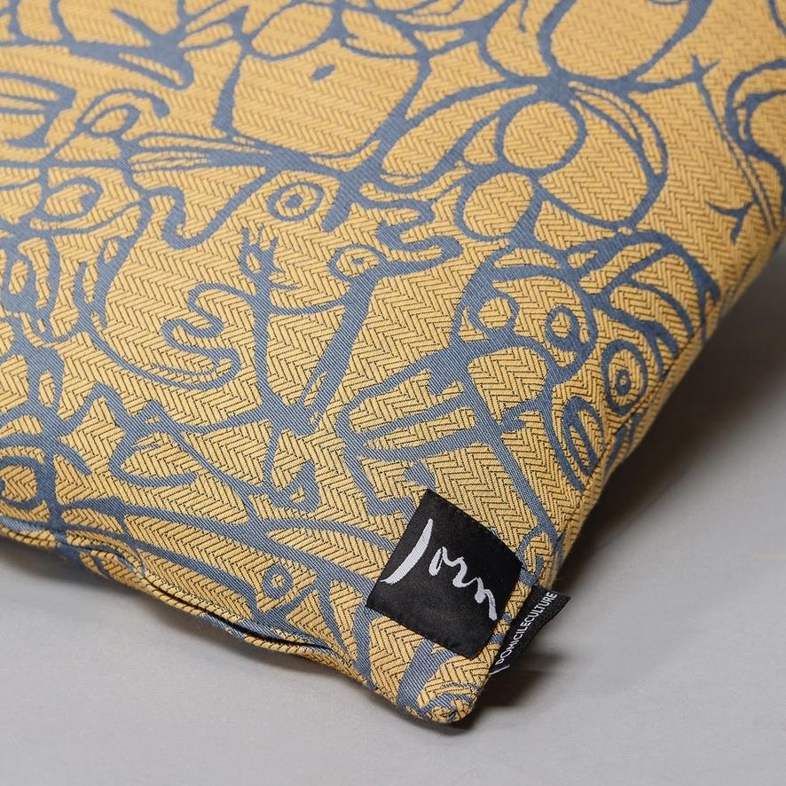 Cushion x Herringbone Edition Old Gold fabric Ocean artwork · €195 · ASGER JORN | CURATED BY DOMICILECULTURE
