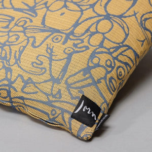 Cushion x Herringbone Edition Old Gold fabric Ocean artwork · €195 · ASGER JORN | CURATED BY DOMICILECULTURE