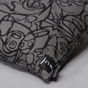 Cushion x Herringbone Edition Dark Grey fabric Black artwork · €195 · ASGER JORN | CURATED BY DOMICILECULTURE