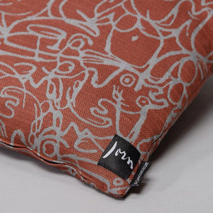 Cushion x Herringbone Edition Burnt Rust fabric Concrete artwork · €195 · ASGER JORN | CURATED BY DOMICILECULTURE