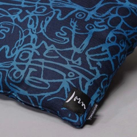 Cushion x Herringbone Edition Midnight Blue fabric Azure Blue artwork · €195 · ASGER JORN | CURATED BY DOMICILECULTURE