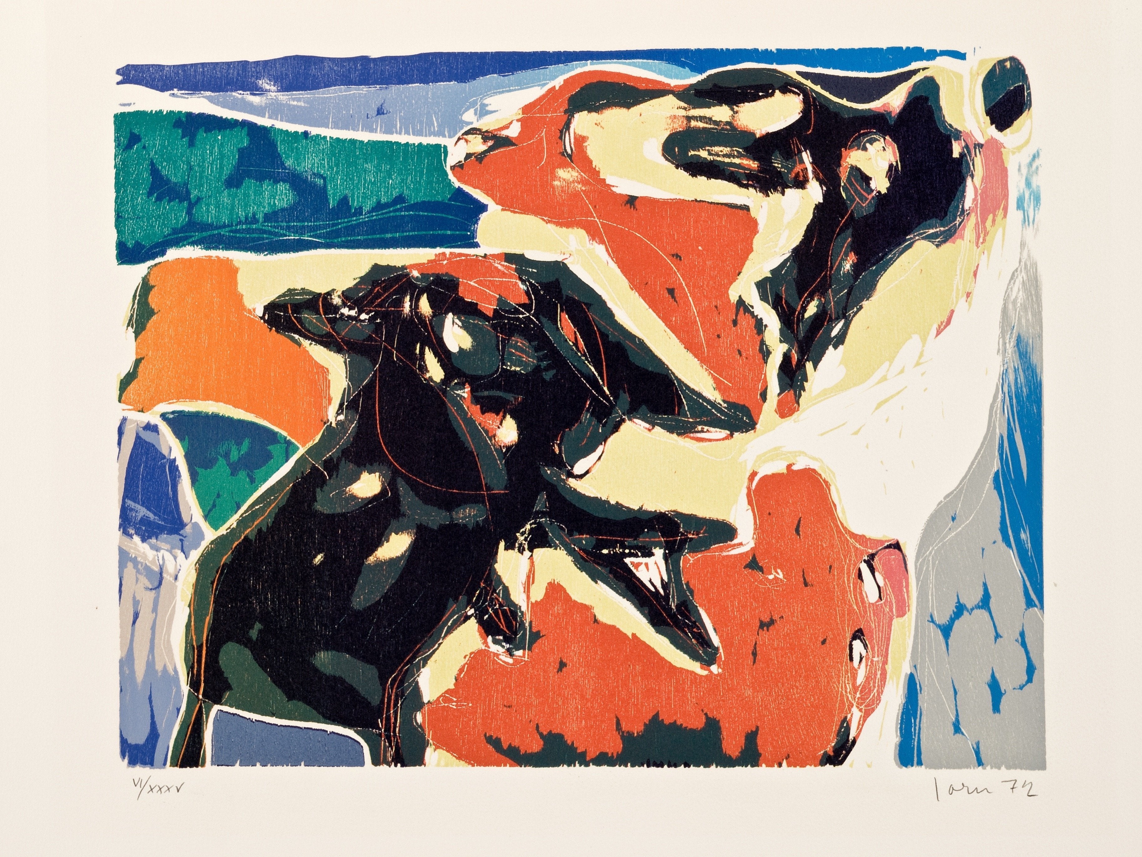 Woodcut Print Edition Scarf Artwork by Asger Jorn (1971) · €94 · ASGER JORN | CURATED BY DOMICILECULTURE