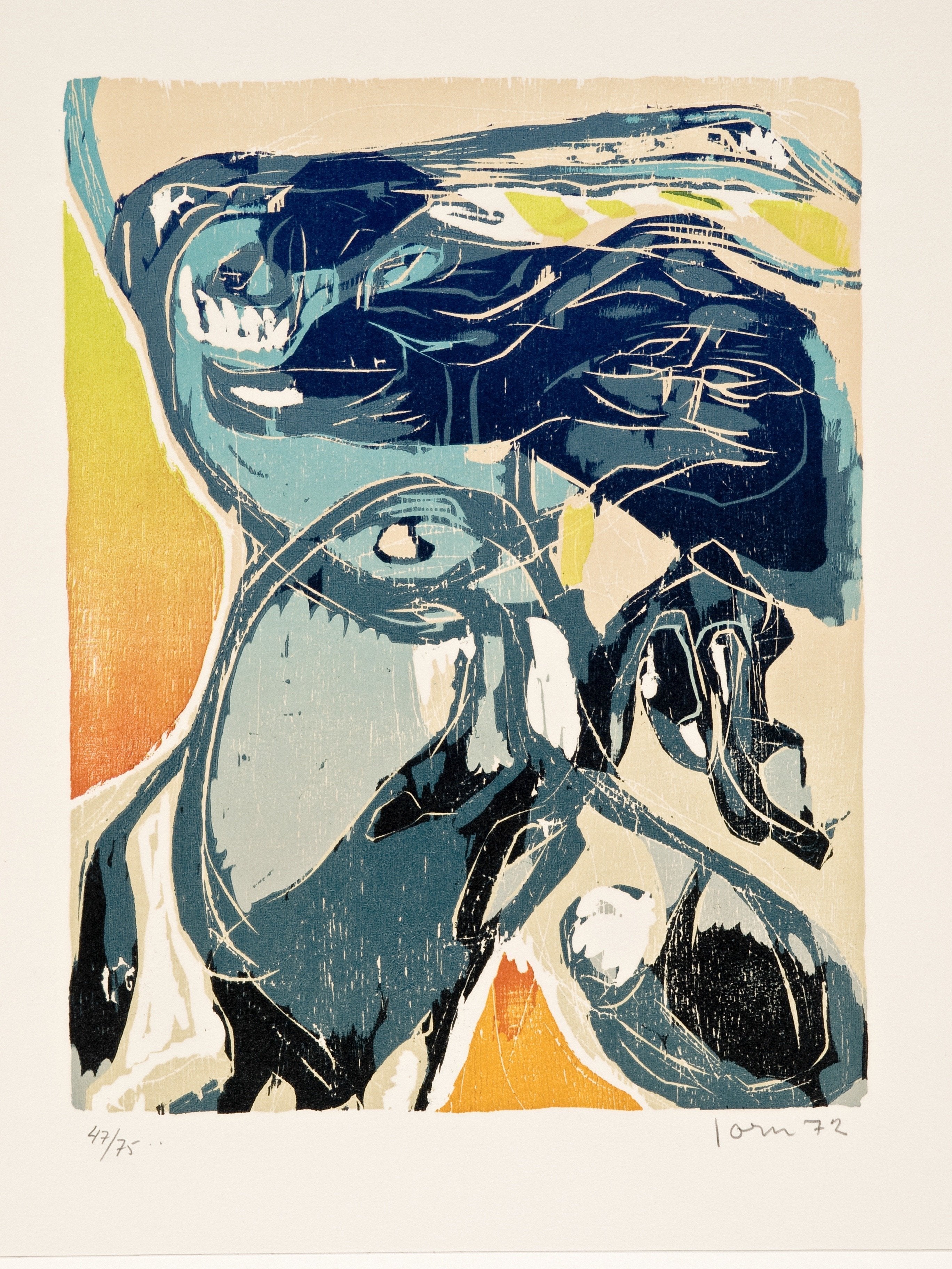 Woodcut Print Edition Scarf x Artwork by Asger Jorn (1972) Design · €94 · ASGER JORN | CURATED BY DOMICILECULTURE