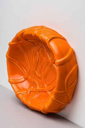 Persimmon Orange Centrepiece platter The Absurd Made Flesh by Michael Kvium · €360 · RAAWII | CURATED BY EYEDS