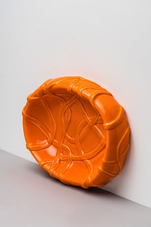 Persimmon Orange Centrepiece platter The Absurd Made Flesh by Michael Kvium · €360 · RAAWII | CURATED BY EYEDS